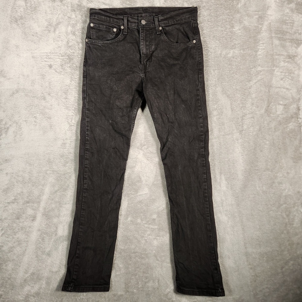 Levi's 512 Mens Slim Taper Black Dark Wash Jeans 31X32‎
